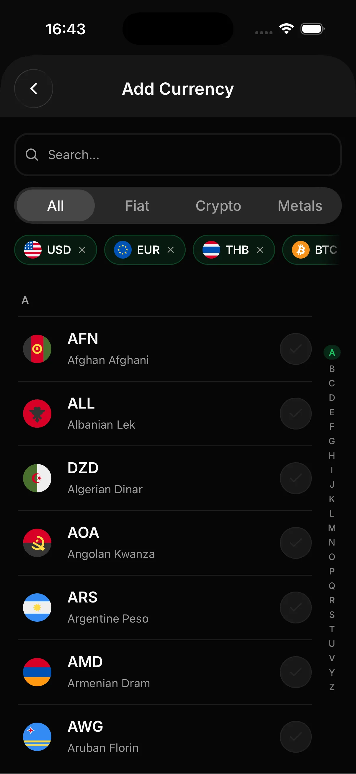 Just Another Currency App - Currency Picker